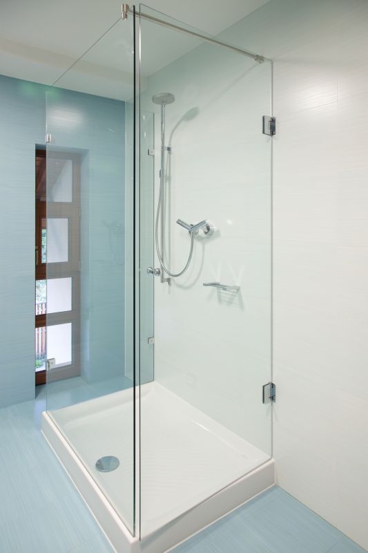 Glass Shower with Modern Fixtures
